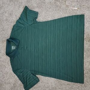 Mens green stripped polo